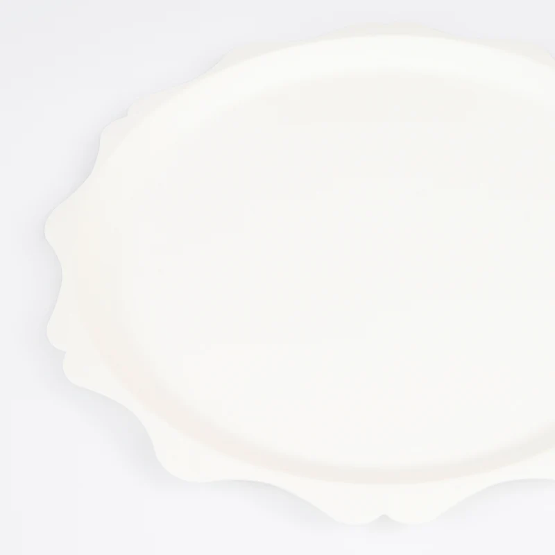 Cream Decorative Edge Compostable Plates - 2 Sizes