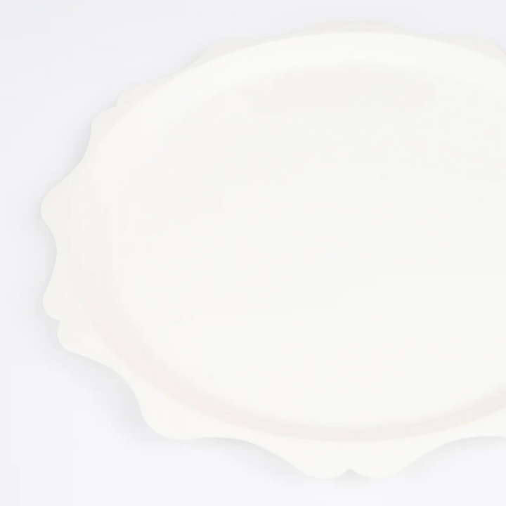 Cream Decorative Edge Compostable Plates - 2 Sizes
