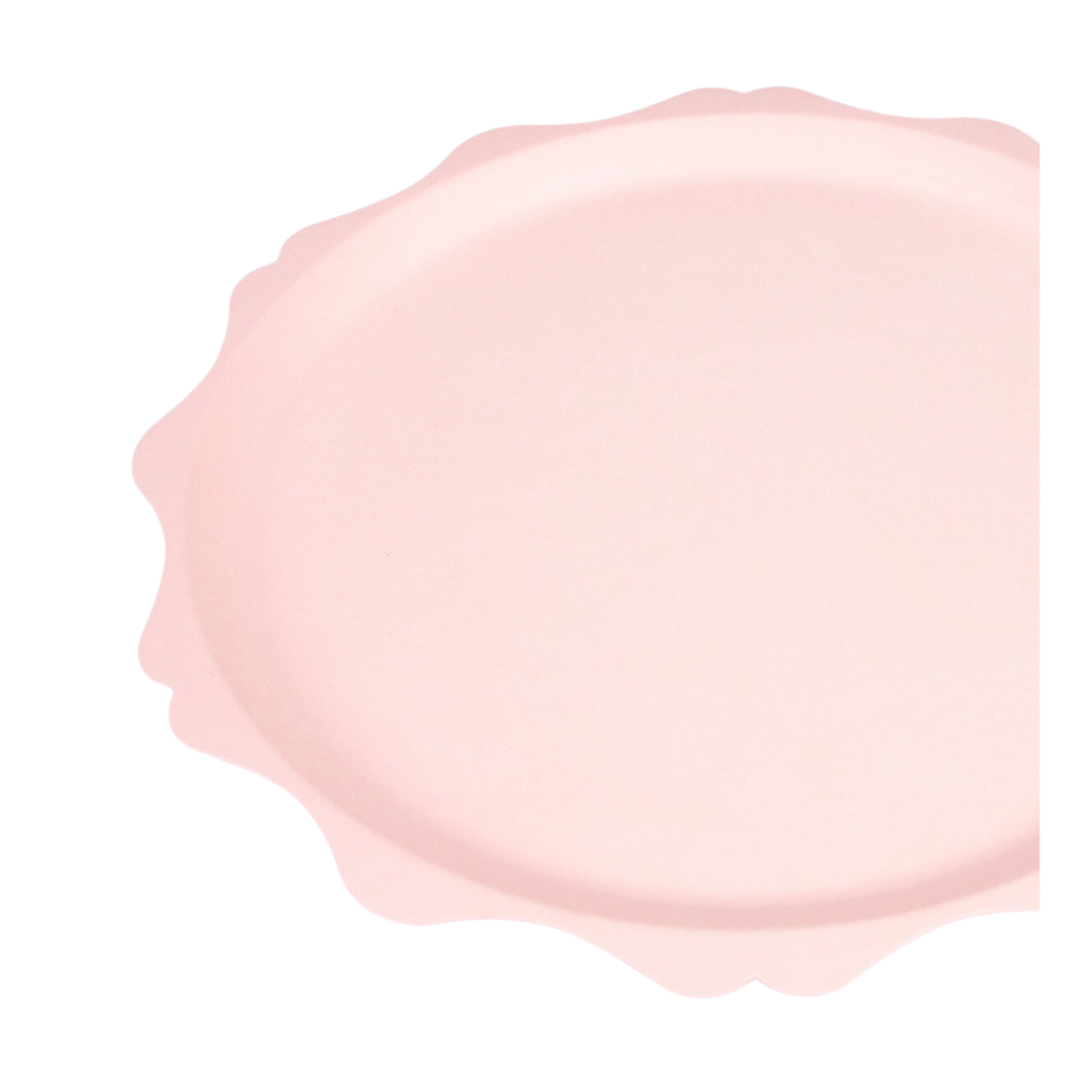 Pink Decorative Edge Compostable Plates