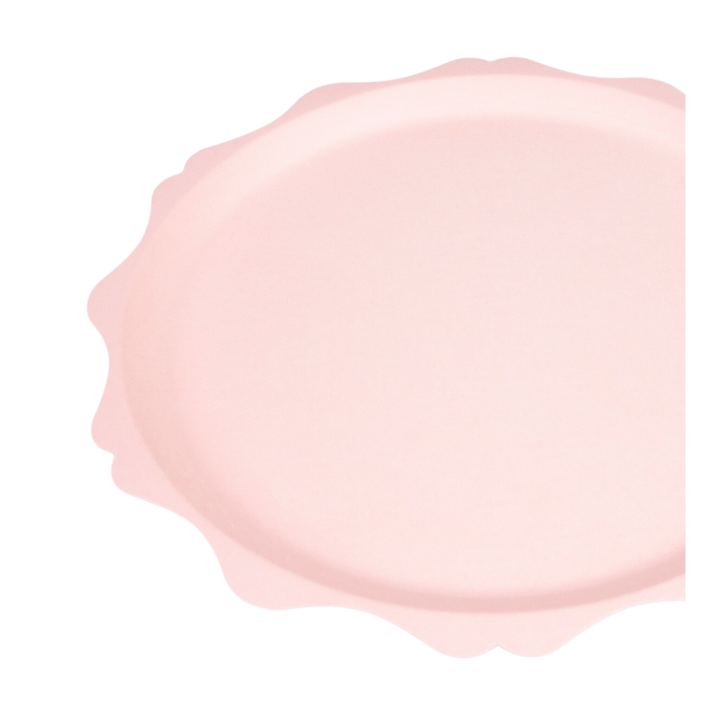 Pink Decorative Edge Compostable Plates