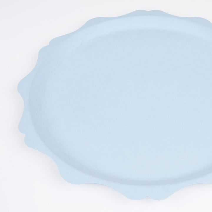 Blue Decorative Edge Compostable Plates - 2 Sizes
