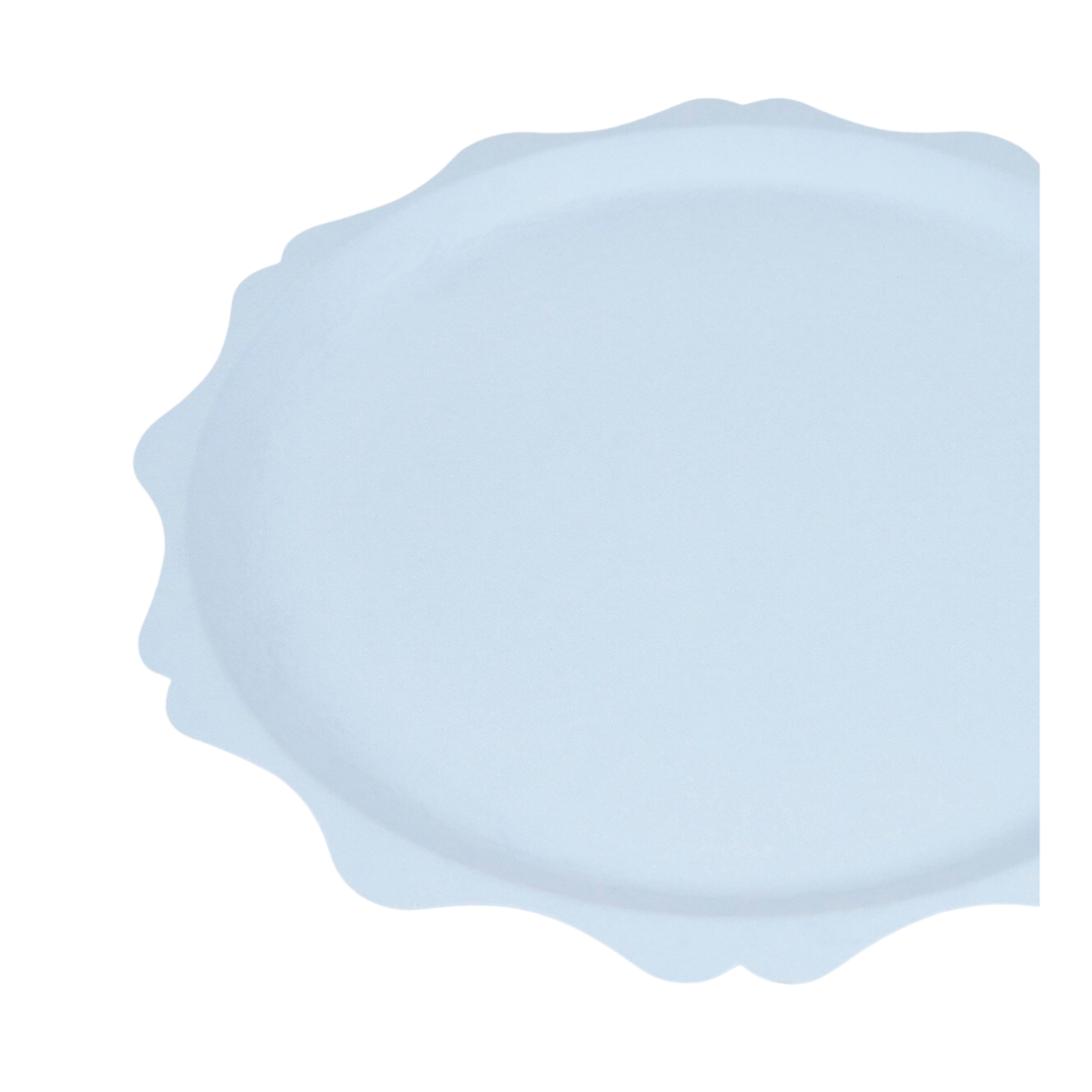 Blue Decorative Edge Compostable Dinner Plates