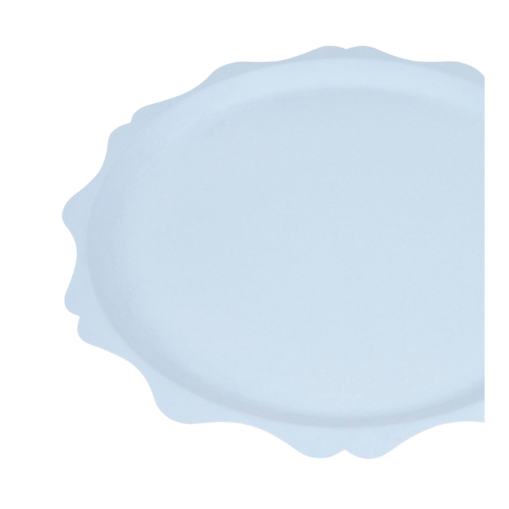 Blue Decorative Edge Compostable Dinner Plates