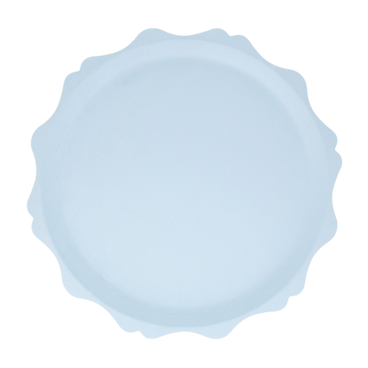 Blue Decorative Edge Compostable Dinner Plates