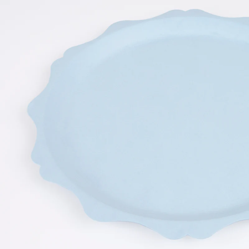 Blue Decorative Edge Compostable Appetizer Plates