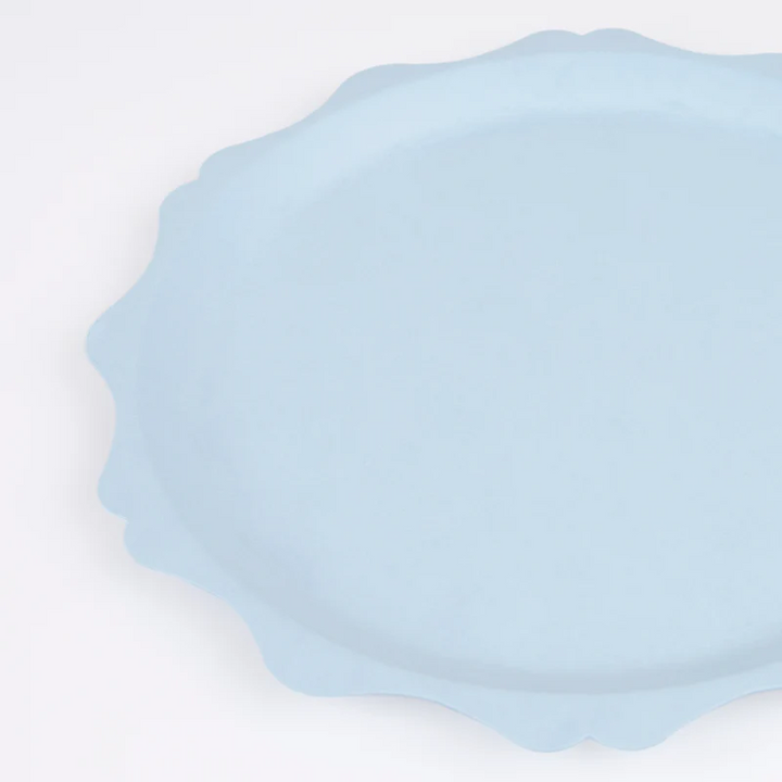 Blue Decorative Edge Compostable Plates - 2 Sizes