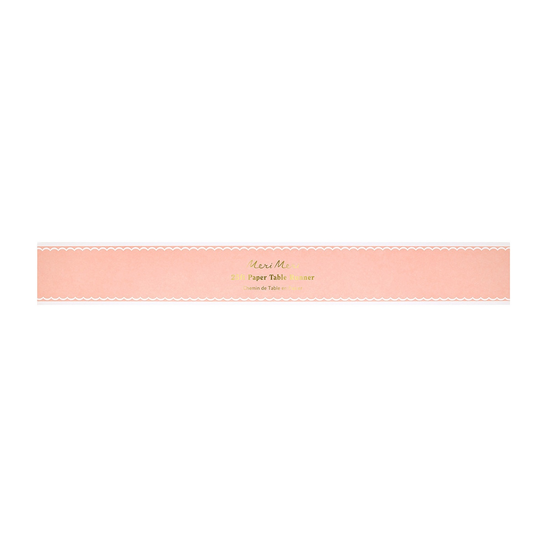 Pink Scalloped Edge Table Runner