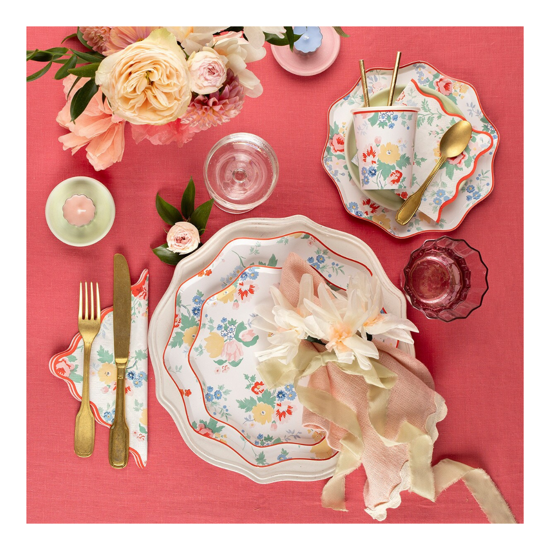Vintage Floral Dinner Plates