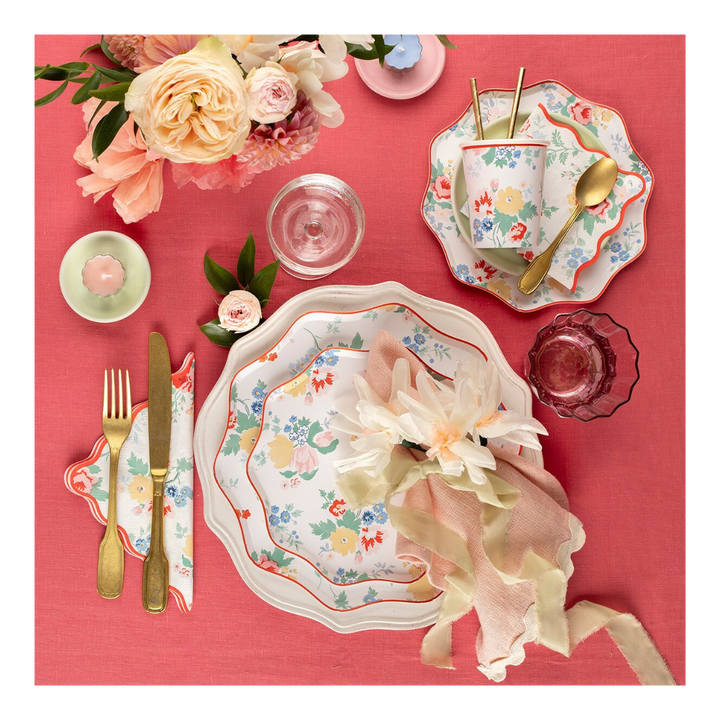 Vintage Floral Dinner Plates