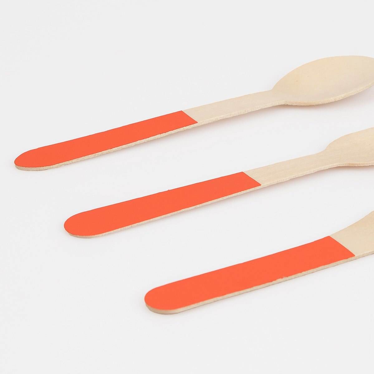 Tomato Red Wooden Cutlery Set - 24pcs