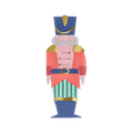 Colorful nutcracker decoration with gold and blue details Christmas theme from Parte Haus party supply store in Bethesda MD