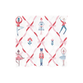 Pink Nutcracker napkin with ballet dancers and festive bows holiday theme from Parte Haus party supply store in Bethesda Maryland