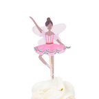 Pink fairy cupcake topper with wings for birthday celebration from Parte Haus party supply store in Bethesda MD