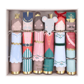 Colorful Nutcracker themed Christmas crackers with festive character designs from Parte Haus party supply store in Bethesda MD.