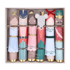 Colorful Nutcracker themed Christmas crackers with festive character designs from Parte Haus party supply store in Bethesda MD.