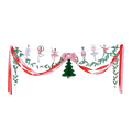 Red and green Nutcracker garland with ballerinas and Christmas tree decor from Parte Haus party supply store in Bethesda MD