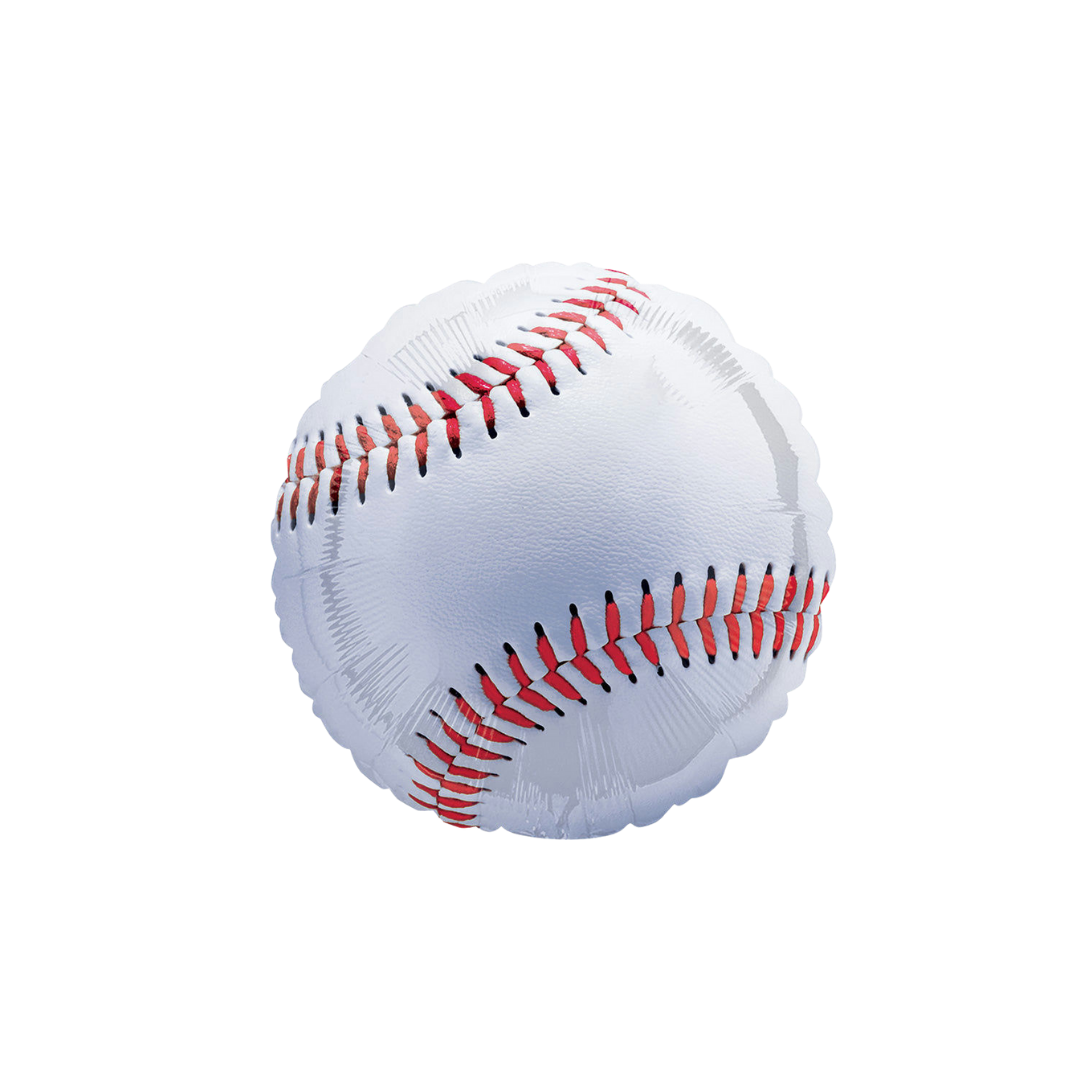 White red baseball jumbo foil balloon for sports birthday theme from Parte Haus party supply store in Bethesda MD