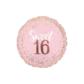 Blush foil balloon with gold confetti detail for sweet sixteen from Parte Haus party supply store in Bethesda MD