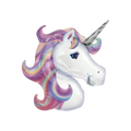 Rainbow unicorn balloon with shiny pastel mane for birthday celebration from Parte Haus party supply store in Bethesda Maryland
