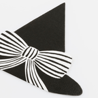 Black witch hat napkin with white striped bow Halloween from Parte Haus party supply store in Bethesda MD