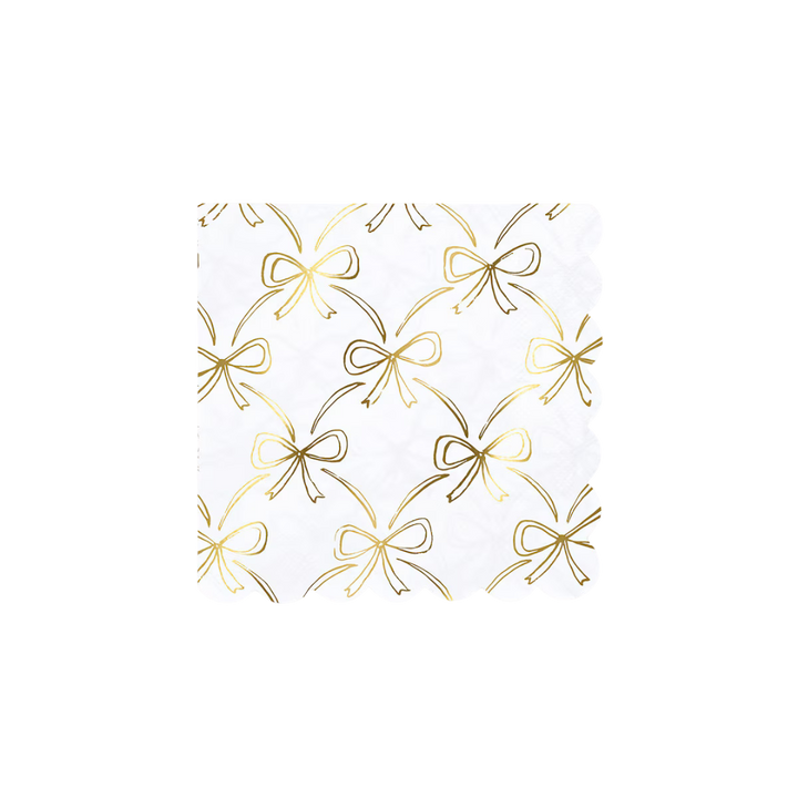 Gold Bow Cocktail Napkins