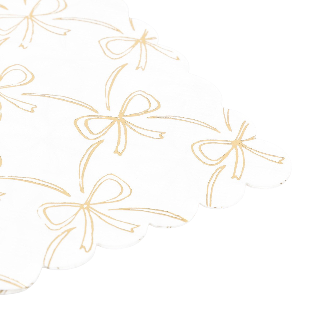 Gold Bow Cocktail Napkins