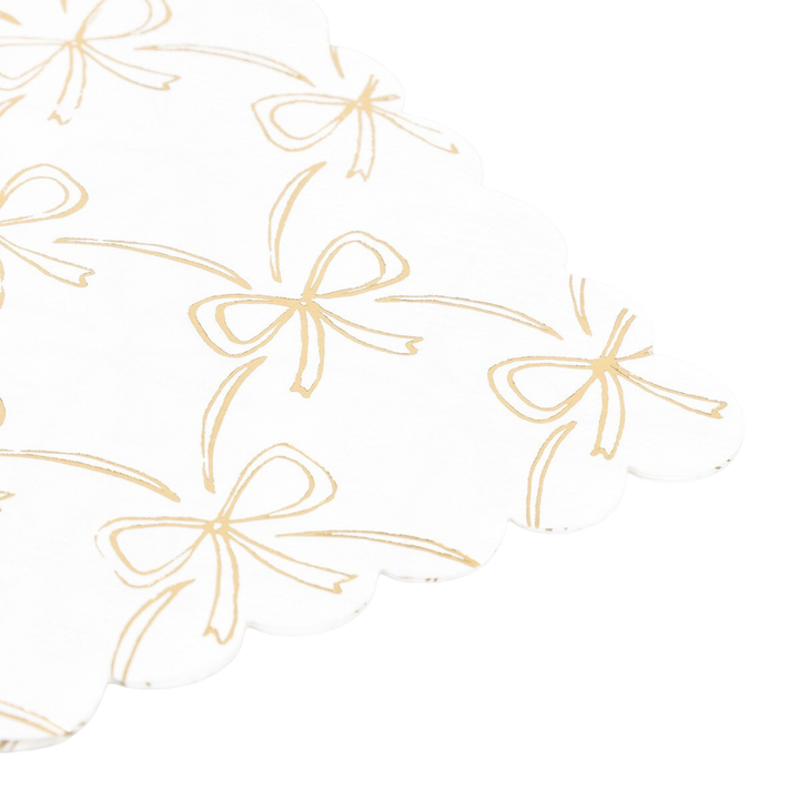Gold Bow Cocktail Napkins