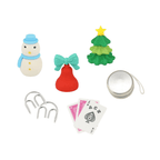 Colorful Christmas mini toys including snowman tree bell cards yo-yo from Parte Haus party supply store in Bethesda MD