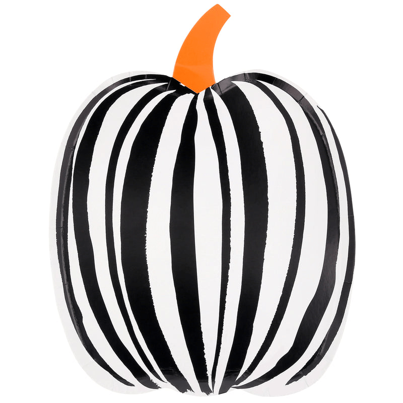 Black and white striped pumpkin balloon Halloween decoration from Parte Haus party supply store in Bethesda MD