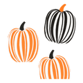 Orange and black striped pumpkin shaped decor Halloween theme from Parte Haus party supply store in Bethesda Maryland