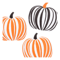 Orange and black striped pumpkin shaped plates Halloween theme from Parte Haus party supply store in Bethesda MD