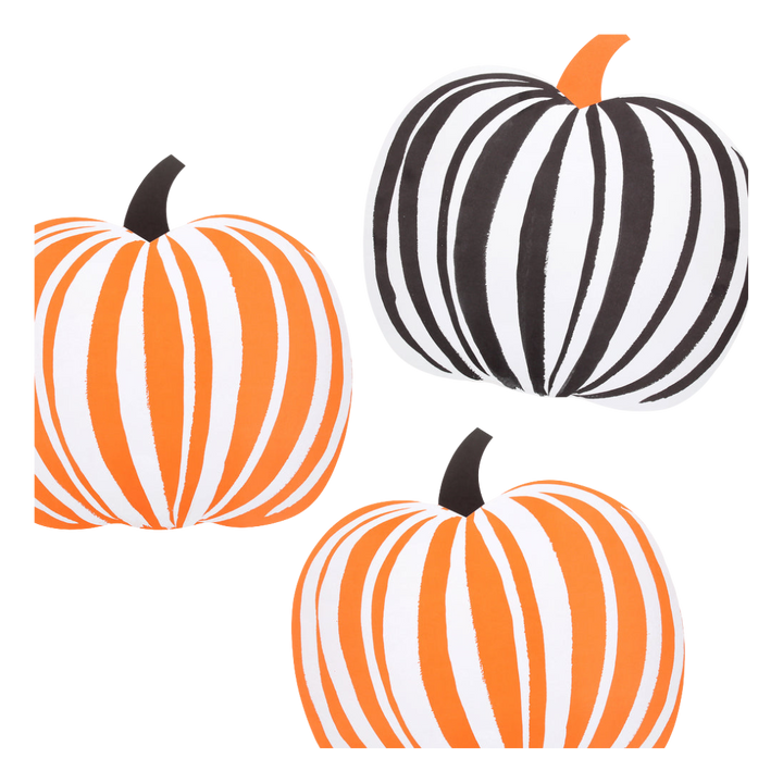 Orange and Black Stripe Pumpkin Paper Placemats - 12 ct