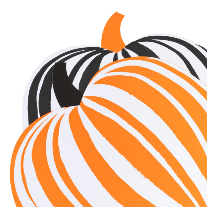 Orange and Black Stripe Pumpkin Paper Placemats - 12 ct