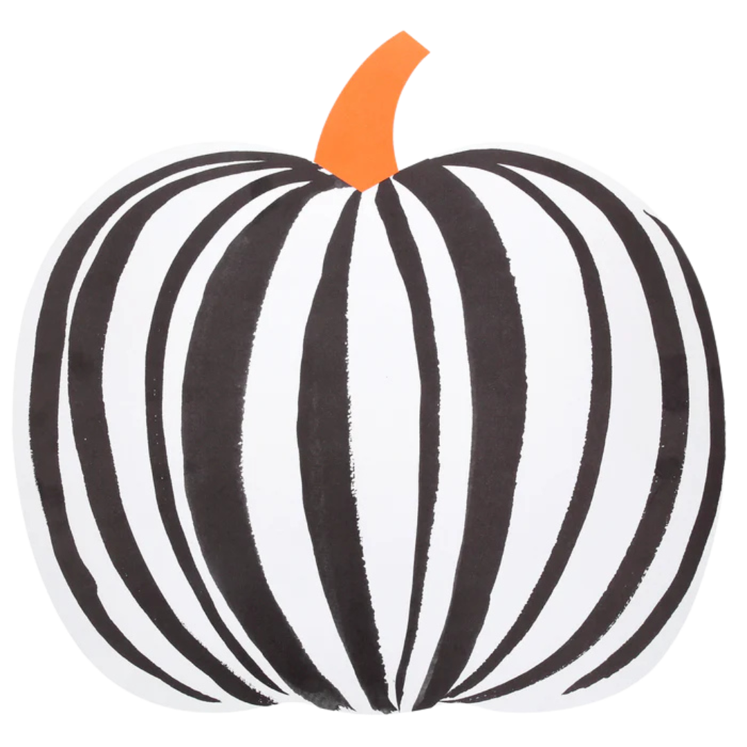 Orange and Black Stripe Pumpkin Paper Placemats - 12 ct