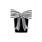 Black and white striped bow paper cup elegant decor for birthday from Parte Haus party supply store in Bethesda MD