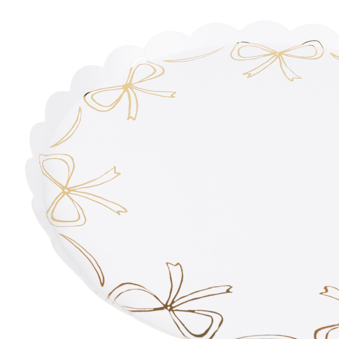 Gold Bow Dinner Plates