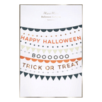 Orange black and white Halloween garland with festive banners for Halloween from Parte Haus party supply store in Bethesda Maryland