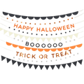 Orange black and white Halloween garland with stars from Parte Haus party supply store in Bethesda Maryland