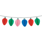 red green pink blue Christmas honeycomb garland festive decor from Parte Haus party supply store in Bethesda MD