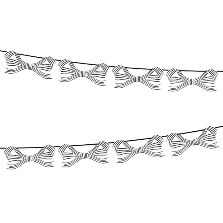 Black & White Stripy Bow Garland