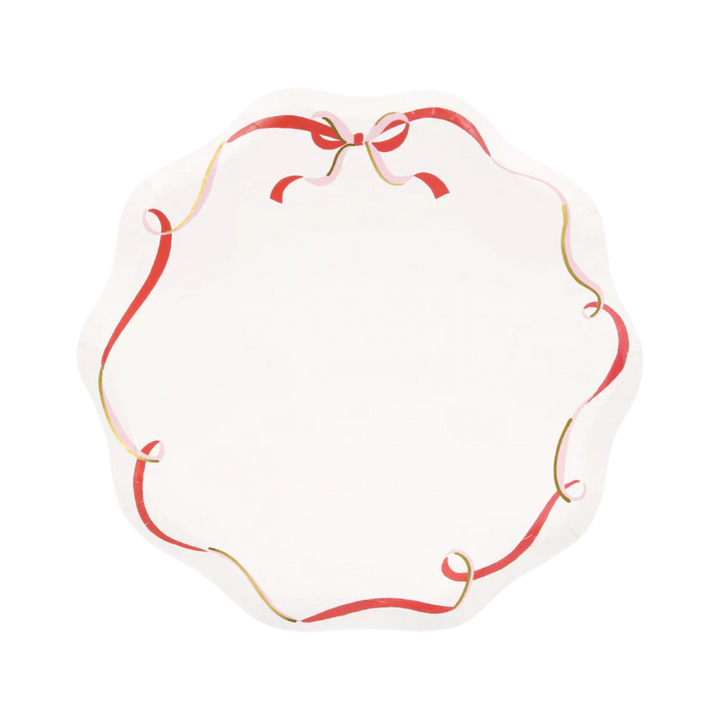 Pink and Red Ribbon Bow Side Plates