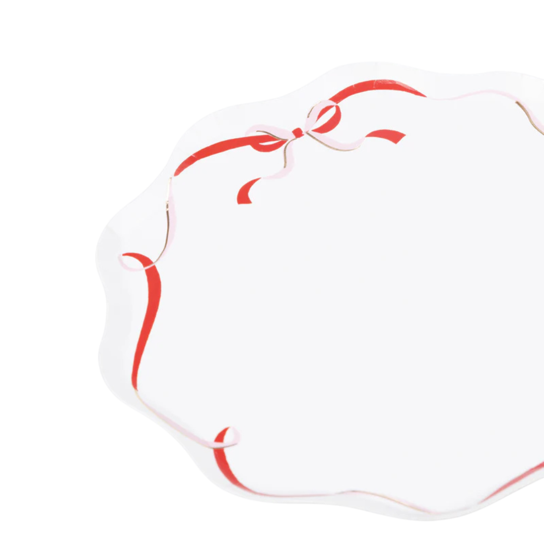 Pink and Red Ribbon Bow Side Plates