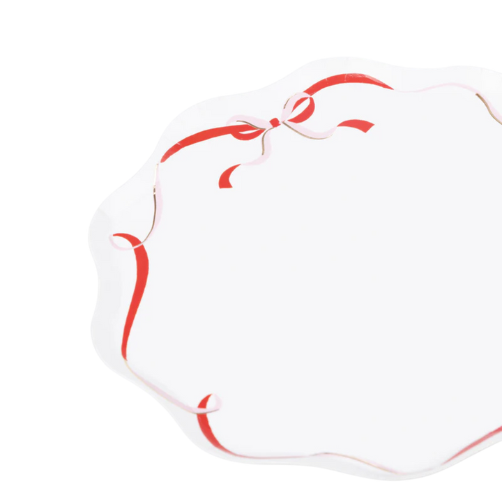 Pink and Red Ribbon Bow Side Plates