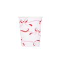 Pink and red ribbon paper cup with bow pattern birthday theme from Parte Haus party supply store in Bethesda MD