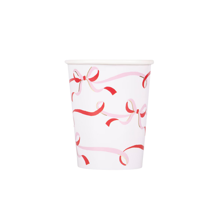 Pink and Red Ribbon Bow Cups