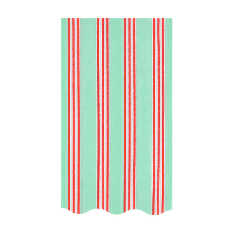 Red and Green Festive Stripe Guest Towels