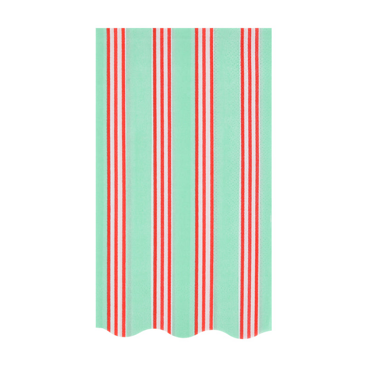 Red and Green Festive Stripe Guest Towels