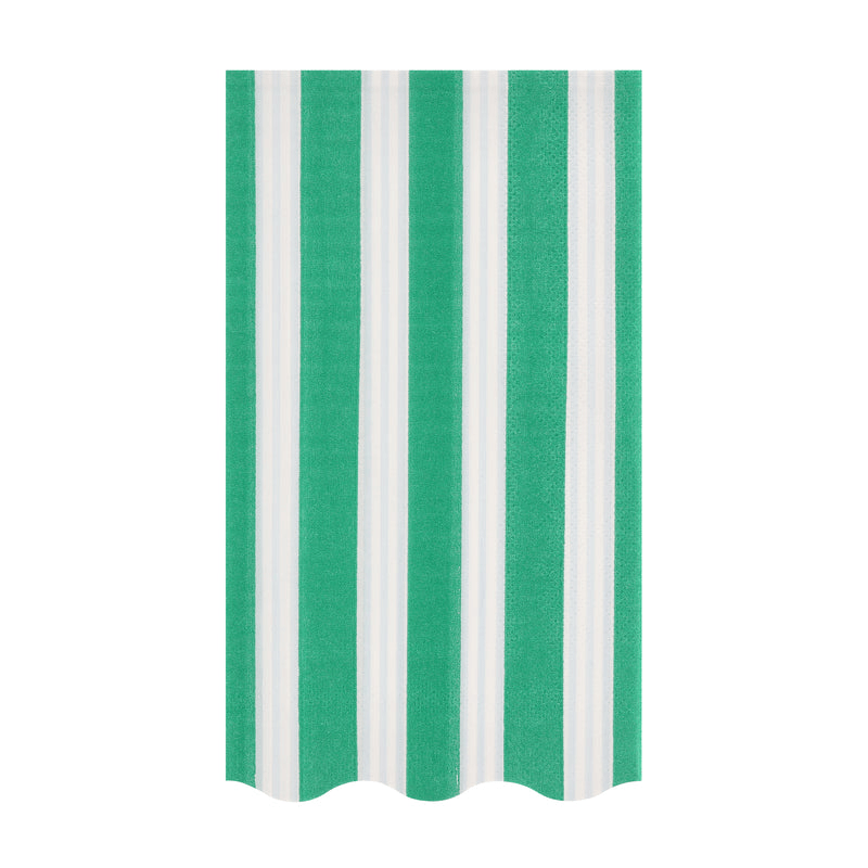 Green and white striped napkin with scalloped edge summer picnic from Parte Haus party supply store in Bethesda Maryland