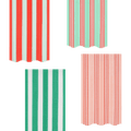 Red green and pink striped napkins festive tableware set for birthday from Parte Haus party supply store in Bethesda MD