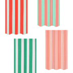Red green and pink striped napkins festive tableware set for birthday from Parte Haus party supply store in Bethesda MD